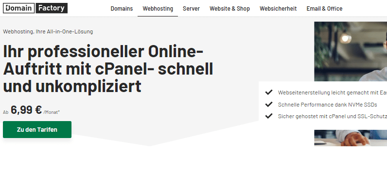 DomainFactory Screenshot